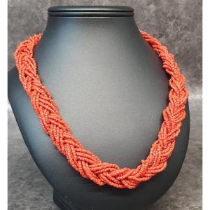 Braided Coral Necklace