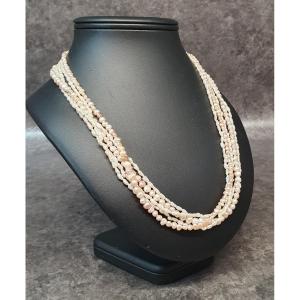 5-strand Freshwater Pearl Necklace With Vermeil Clasp
