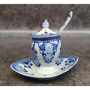 Gien Mustard Pot Rouen Decor