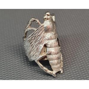 Art Nouveau Silver Insect Ring