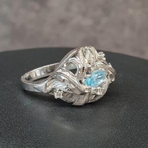 Silver Aquamarine Ring