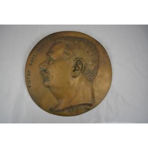 Large Bronze Medallion Victor Sarriot