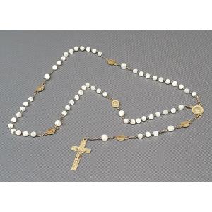 Silver Vermeil And Mother-of-pearl Rosary