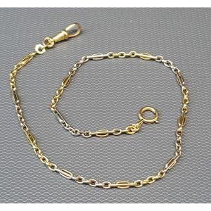 2-tone White And Yellow Fix Watch Chain