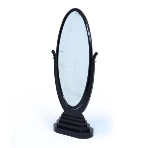 French Art Deco Mirror With Ebonized Frame