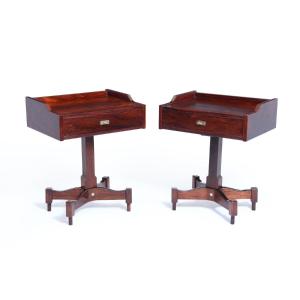 Pair Of Mid-century Italian Bedside Tables By Sormani