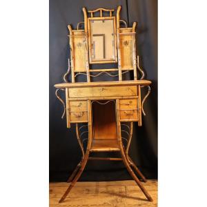 Bamboo Dressing Table, Circa 1900, Art Nouveau Style