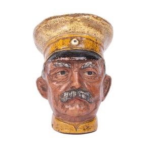 Unusual Russian Ashtray In The Shape Of The Non-commissioned Officer Head