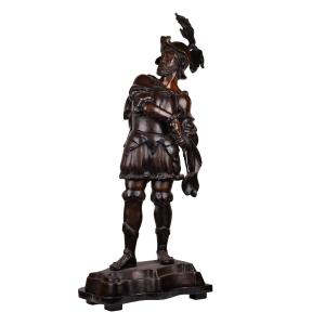 A Massive Bronze Sculpture 'the Warrior' Signed Hunt