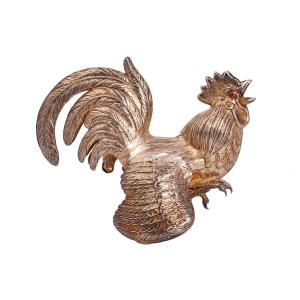 A Spanish Silver Fighting Rooster.
