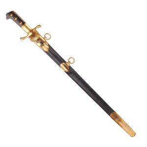 A Bavarian Hirswanger Type Presentation Weapon, Combining Dagger And Sword, With A Blade