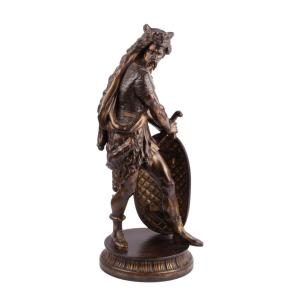 French Cast Iron Figure Of A Gallic Warrior, Circa 1900