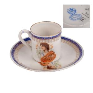 Rare Early Soviet Porcelain Cup And Saucer, Dulevo “pravda” Factory, Circa 1925–1930