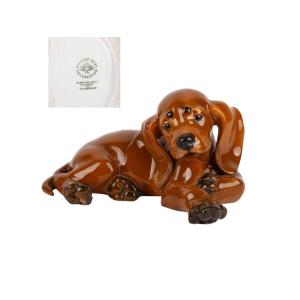 Rosenthal Porcelain Figure Of A Lying Dachshund, Germany