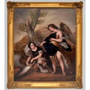 Italian School "tobias And The Archangel Rafäl" 18th Century
