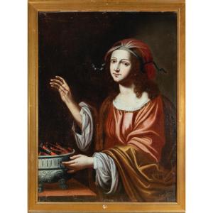 17th Century Italian School "allegory Of Winter".