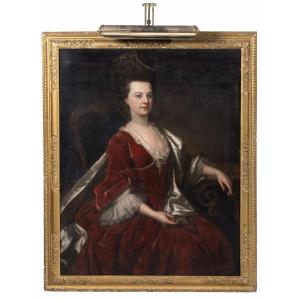 Important English Painting "lady Hamilton", 18th Century Signed