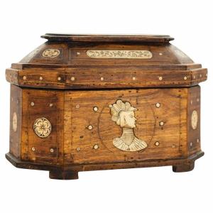 Dutch Chest In Fruitwood And Carved Bone Applications, Dutch School, 18th Century