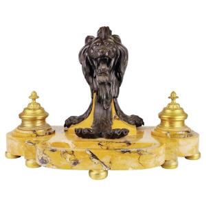 Lion Napoleon III Inkwell, 19th Century