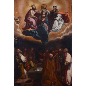 North Italian School, 17th Century “coronation Of The Virgin”