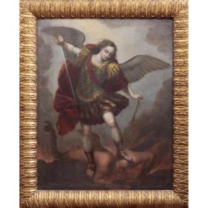 Spanish School, Late 17th Century. "saint Michael The Archangel"