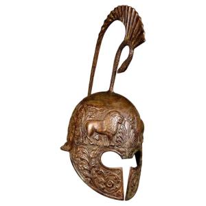 Antique Greco-roman Bronze Helmet