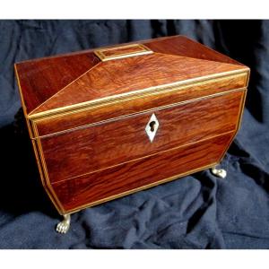 Box A Tea Box Marquetry Filet Lions Paw