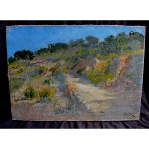 Joseph Odde Marseille Hinterland Oil On Canvas