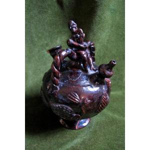 Pottery Gargoulette Anthropomorphic Smoker