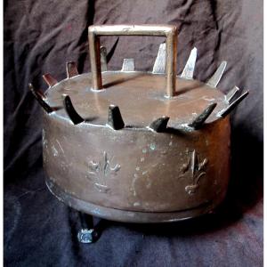 Daubière Braising Pot Copper Bronze Fleurs De Lys