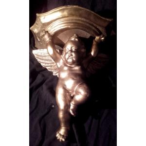 XIX Console Cherub Cherub Golden Wood