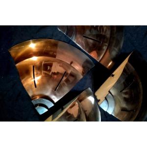 Suite Of Four Art Deco Copper Tole Sconces Year 1940