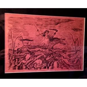 1894 Henri Rousseau Said Le Doaunier Wood Engraved The War