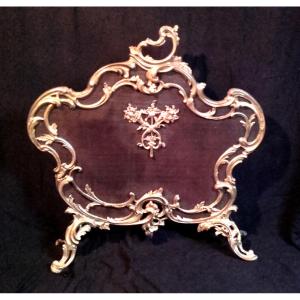 XIX Louis XV Style Bronze Fire Screen