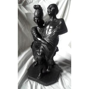 Aeneas Carrying His Father In Carved Wood