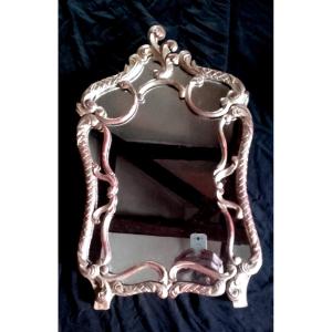 XVIII Mirror With Gilded Wooden Bead 62x38 Cm