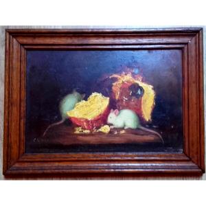Mice And Brioche By Charles Riviére