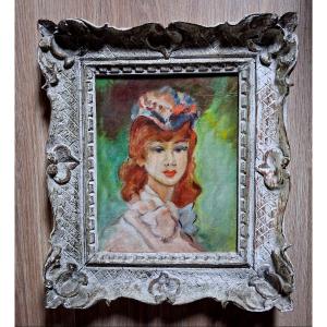 1917 Portrait Of A Young Woman Signed Puy