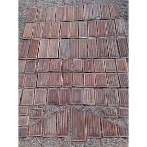 Extensive Set Of 78 Oak Napkin Fold Panels