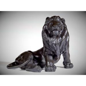 Japanese Bronze By Atsuyoshi For The Maruki Factory : Lion