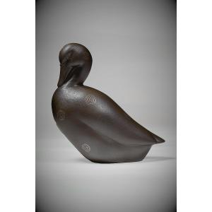 Japanese Bronze By Takahashi Kaishu – Duck