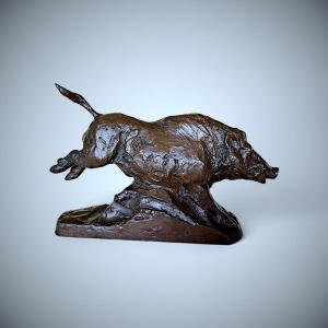 Japanese Bronze Sculpture By Ikeda Yûhachi - Boar