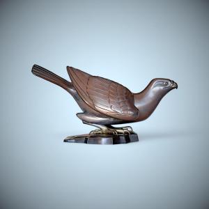 Japanese Bronze By Ogawa Eiho: Falcon