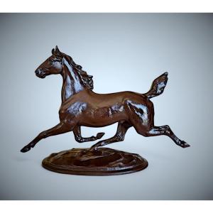 Japanese Bronze By Itô Kunio - Horse At A Trot