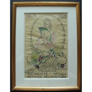 Robert Bonfils "society Of Artists Decorators 1903-1923" Original Ink Poster Project
