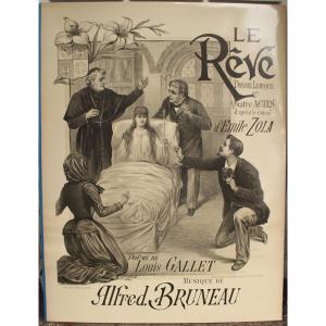 Paul Maurou "le Rêve" After Emile Zola Original Lithographic Poster 1891 In Perfect Condition