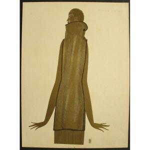 Eduardo Benito "florentine" Original Stencil From "persian Letter" Draeger 1920