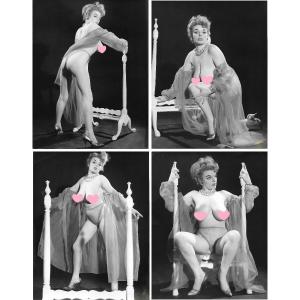 Russell Gay Brune Vamp - 8 Original Photographs Published In Paris-hollywood N°259 From 1962