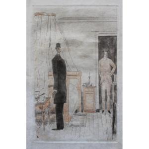 Jean-emile Laboureur Original Etching 1929 Unique Proof On Parchment Gide