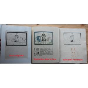 Jean-adrien Mercier, Soulié "the Lion In Love" 1/20 On Japan + Watercolor, Ink & Copper 1937